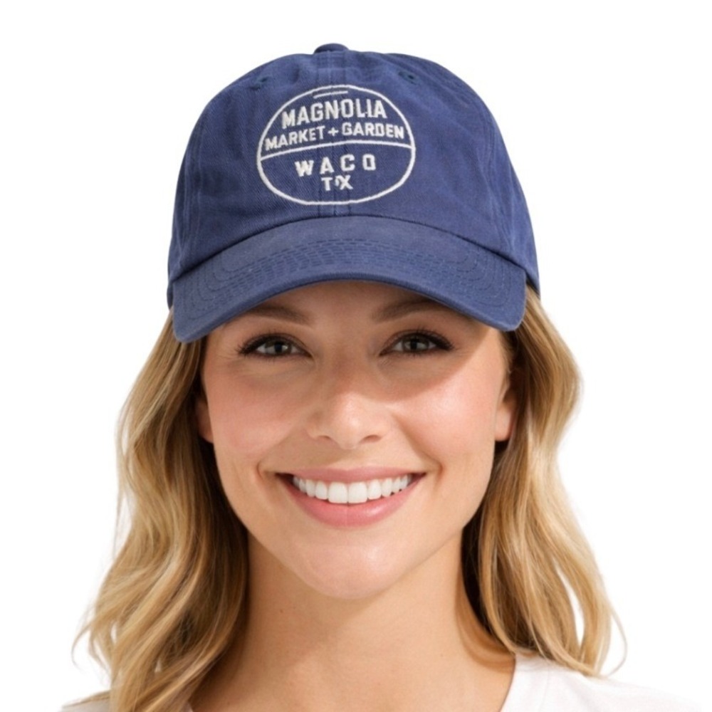 Magnolia Market Garden Waco TX Navy Blue‎ Baseball Cap Hat Adjustable Womens